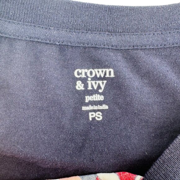 Crown & Ivy Petite Geometric Long Sleeve Top In PS - Picture 2 of 6